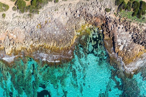 Rocky coast from above