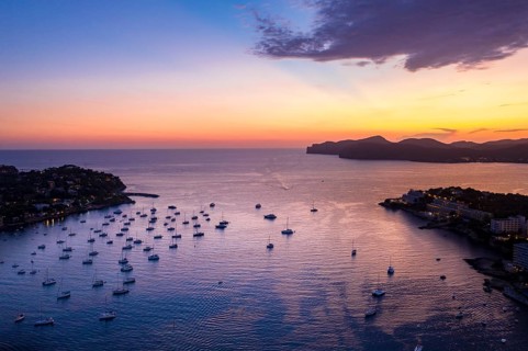 Aerial view over Costa de la Calma and Santa Ponca