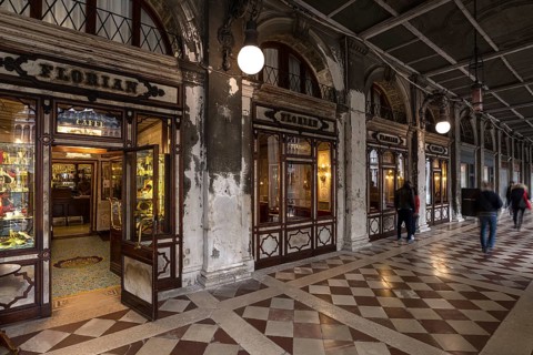 Historic Cafe Florian in the arcades of the old Prokuratie