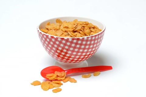 Cornflakes in bowl