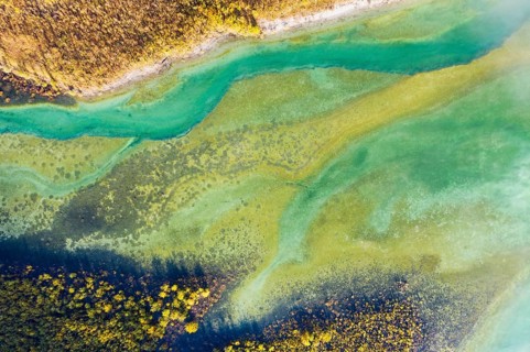 Inflow of the Isar into the Sylvensteinsee from above