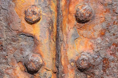 Old rusty sheet pile wall element
