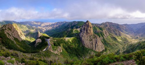 Panorama with the mountains Roque de Ojila