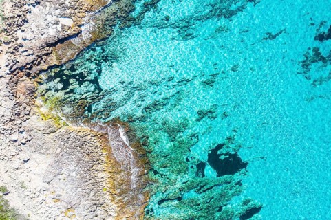 Rocky coast from above