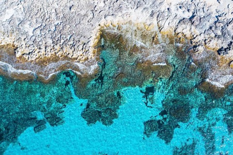Rocky coast from above