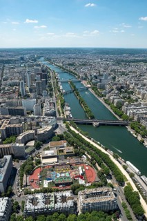 City view with bridges over the Seine