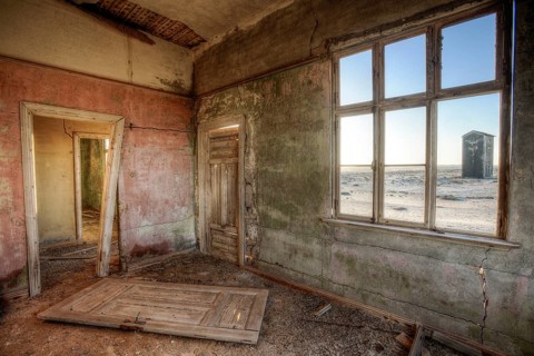 Ruins of a residential building