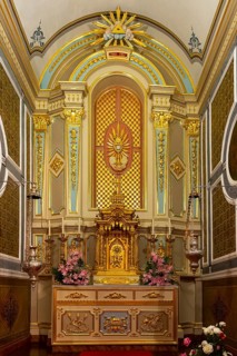 Side altar of a small church on San Miguel