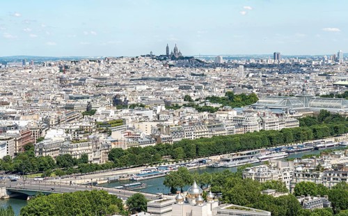 City view with Seine