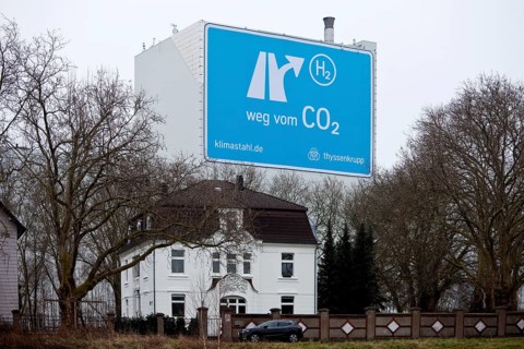 Large poster near the A 40 motorway