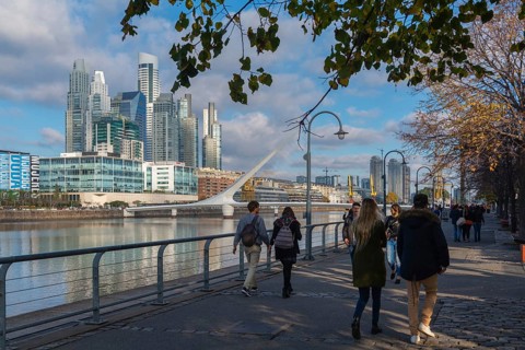 Puerto Madero with Women's Bridge Puente de la Mujer