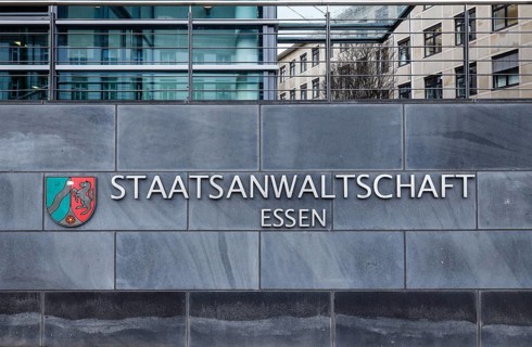 NRW State coat of arms Shield and lettering Public Prosecutor's Office Essen