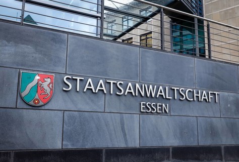 NRW State coat of arms Shield and lettering Public Prosecutor's Office Essen