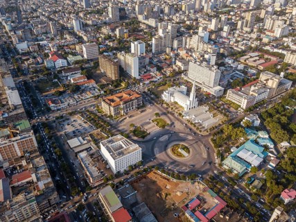 Aerial view of Independance Square in Maputo