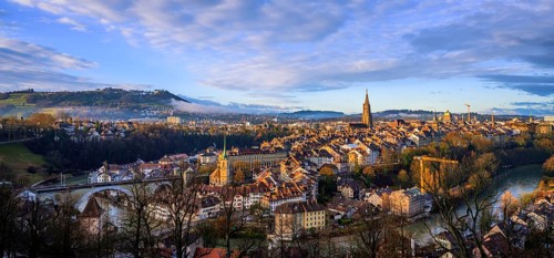 City view in the morning light