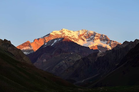 Summit of Cerro Aconcagua at sunrise