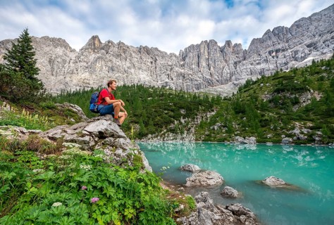 Hiker sitting