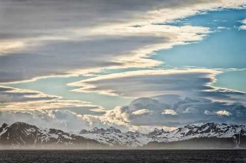 Coastline and clouds