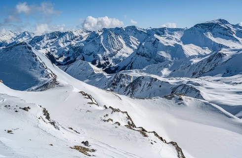 View from Geierjoch to Zillertal Alps