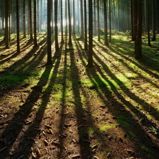 Light-flooded spruce forest