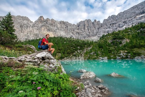 Hiker sitting