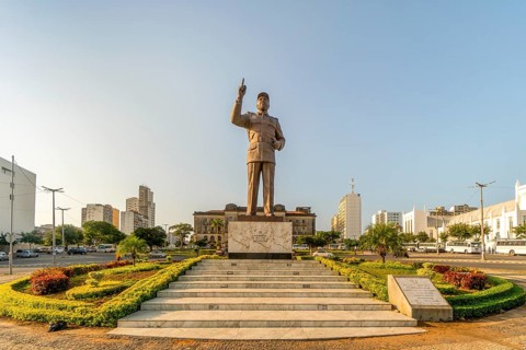 Statue of Machel Samora on Independence square in Maputo