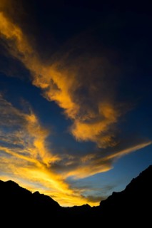 Bright clouds at sunset