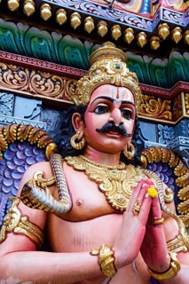 God Krishna figure in front of the Shri Krishnan Hindu temple