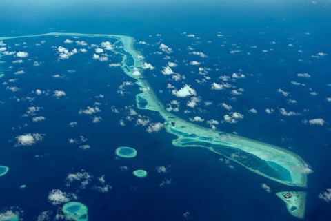 Outer reef with large dredged sand areas