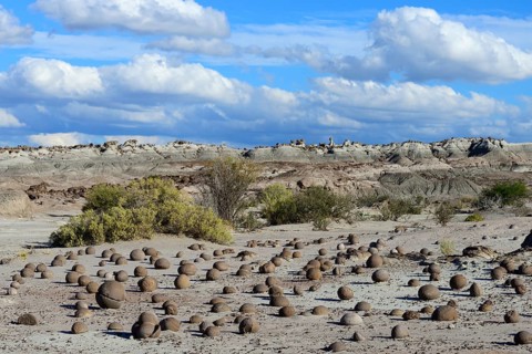 Round rocks on the Cancha de Bochas