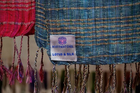 Lotus fiber and silk scarves