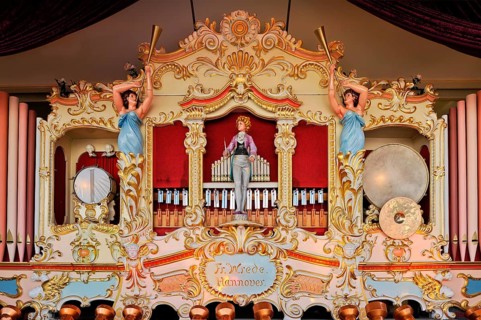 Old Fritz Wrede carousel organ with conductor as figure