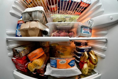 Refrigerator filled to overflowing during quarantine