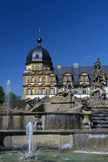 Seehof Castle with cascade fountain