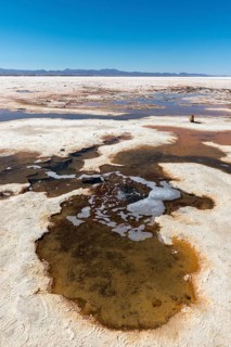 Mineral spring water at the salt surface