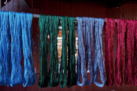 Dyed silk