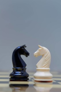 Two chessmen on chessboard