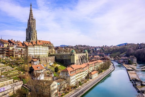 View from the Kirchenfeld Bridge to the old town