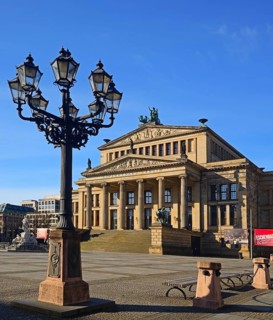 Concert hall Berlin with historical street lamp at Gendarmenmarkt
