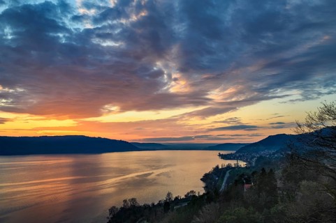 View over Lake Constance at sunset