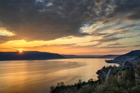 View over Lake Constance at sunset