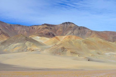Mountain landscape on the border with Argentina