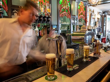 Dutch beer served in a bar