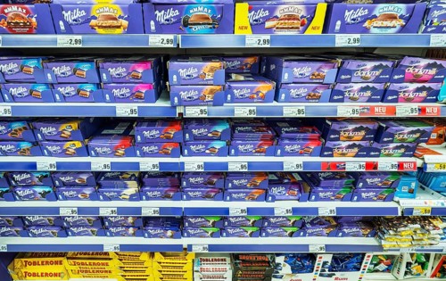Shelf with chocolate