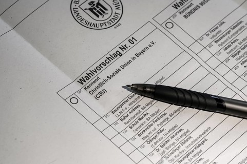 Pencil lies on ballot paper