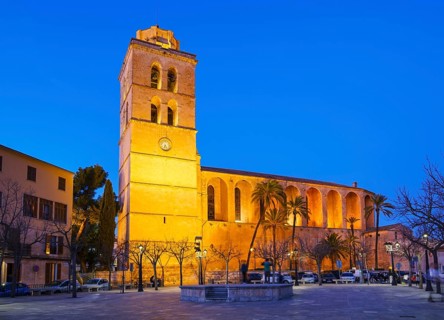 Parish church of Sant Joan at dusk