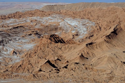 Weathered mountains in Valle de la Luna