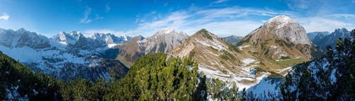 Snow-covered mountain peaks