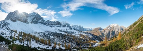 Snow-covered mountain peaks