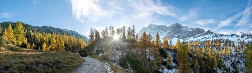 Snow-covered Lamsenspitze